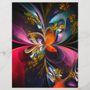 Prospectus 21,6 Cm X 24,94 Cm Floral moderne Art Abstrait Rouge Bleu Motif #13