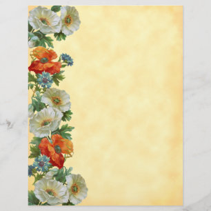 Prospectus 21,6 Cm X 24,94 Cm Flore de Pavot et de Fleurs de Cornouailles