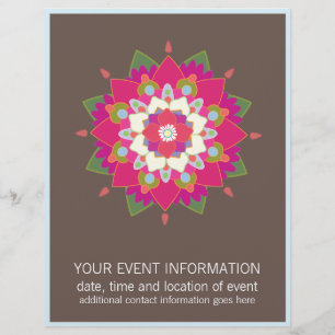 Prospectus 21,6 Cm X 24,94 Cm Flower Mandala  Flyer