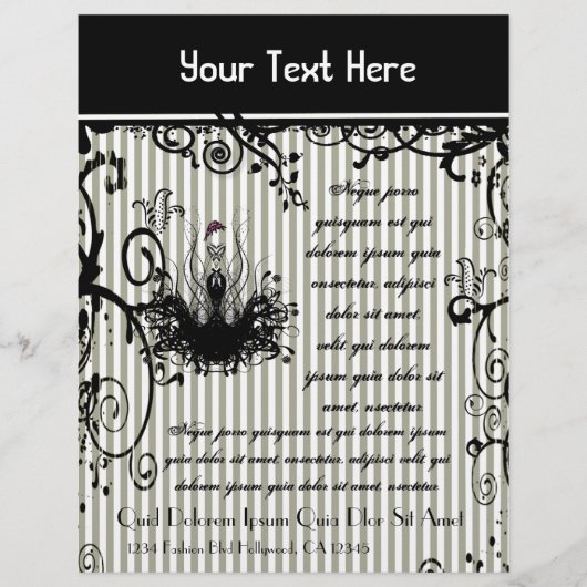 Prospectus 21,6 Cm X 24,94 Cm Flyer à rayures noir et blanc (Devant)