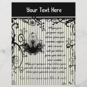 Prospectus 21,6 Cm X 24,94 Cm Flyer à rayures noir et blanc (Dos)