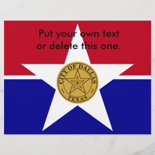 Prospectus 21,6 Cm X 24,94 Cm Flyer avec Drapeau de Dallas, USA