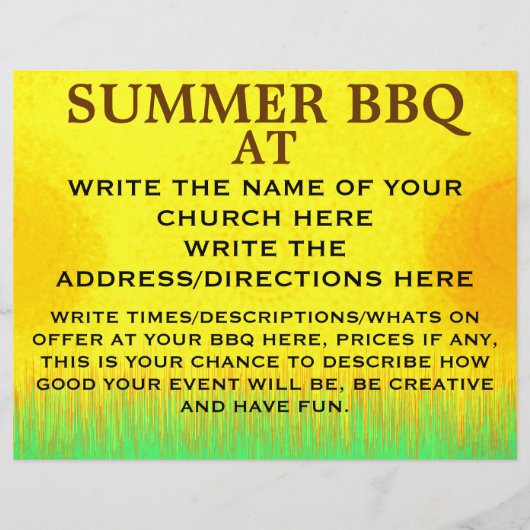 PROSPECTUS 21,6 CM X 24,94 CM FLYER BBQ ÉGLISE (Devant)
