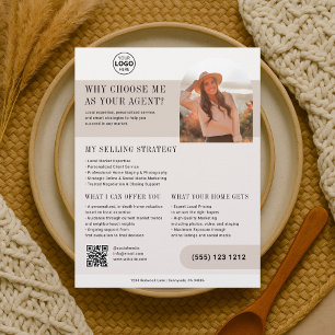 Prospectus 21,6 Cm X 24,94 Cm Flyer Brown de l'agent immobilier