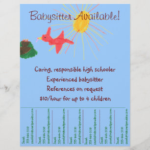 Prospectus 21,6 Cm X 24,94 Cm Flyer de babysitting - Scène ensoleillée
