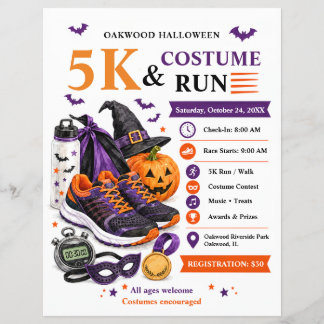 Prospectus 21,6 Cm X 24,94 Cm Flyer de course et marche de 5 km sur le thème d'H