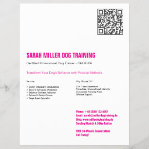 Prospectus 21,6 Cm X 24,94 Cm Flyer de formateur de chiens professionnel Grand D