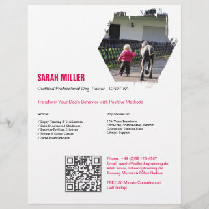Prospectus 21,6 Cm X 24,94 Cm Flyer de formateur de chiens professionnel Grand D