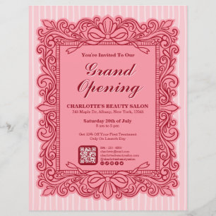Prospectus 21,6 Cm X 24,94 Cm Flyer de grand ouverture avec cadre à ruban orné r