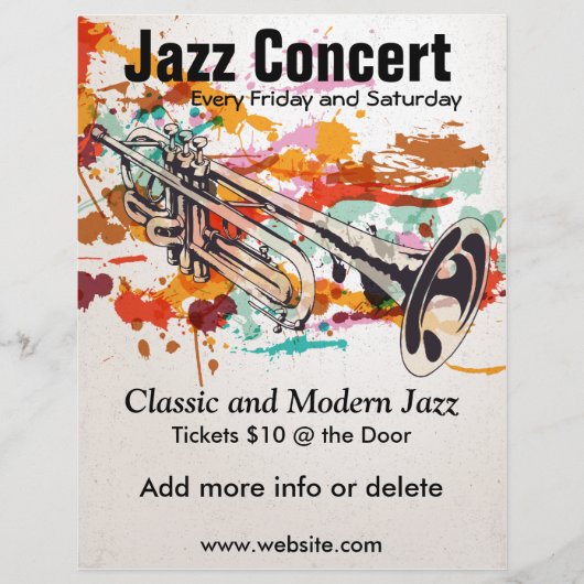 Prospectus 21,6 Cm X 24,94 Cm Flyer de trompette de jazz (Devant)