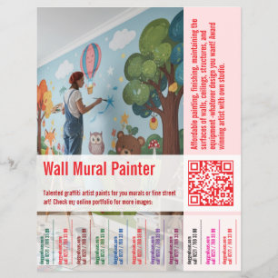Prospectus 21,6 Cm X 24,94 Cm Flyer détachable   Flyer d'embauche pour peintres 