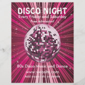 Prospectus 21,6 Cm X 24,94 Cm Flyer Disco Night Music (Dos)