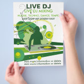 Prospectus 21,6 Cm X 24,94 Cm Flyer DJ Live Green Grunge (main)