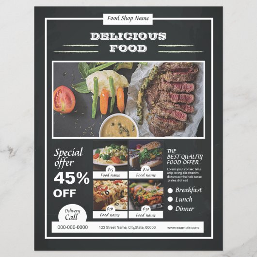 Prospectus 21,6 Cm X 24,94 Cm Flyer du menu (Devant)
