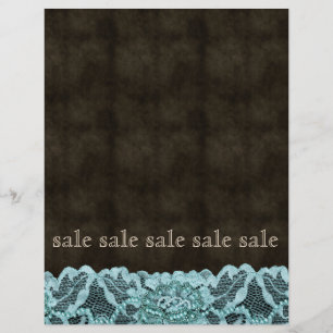 Prospectus 21,6 Cm X 24,94 Cm Flyer en dentelle Bleu Pêche en cuir Brown