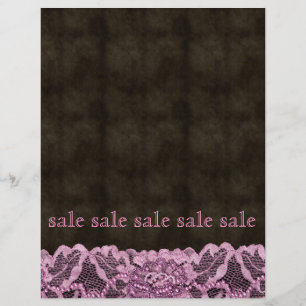 Prospectus 21,6 Cm X 24,94 Cm Flyer en dentelle rose cuir Brown