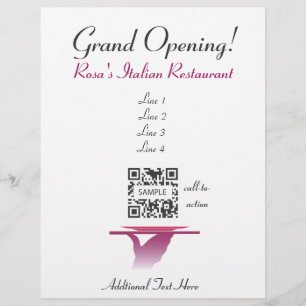 Prospectus 21,6 Cm X 24,94 Cm Flyer Modèle Rosa's Italian Restaurant