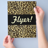 Prospectus 21,6 Cm X 24,94 Cm Flyer personnalisable Empreinte de léopard (main)