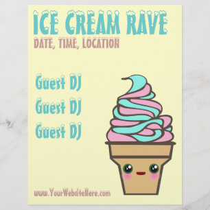 Prospectus 21,6 Cm X 24,94 Cm Flyer personnalisé Ice Cream Rave