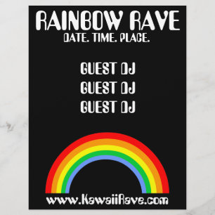 Prospectus 21,6 Cm X 24,94 Cm Flyer personnalisé Rainbow Rave