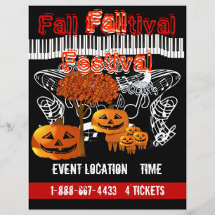 Prospectus 21,6 Cm X 24,94 Cm Flyer pour l'événement du festival d'Halloween ou