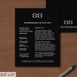 Prospectus 21,6 Cm X 24,94 Cm Flyer promotionnel noir avec logo<br><div class="desc">Un simple modèle de prospectus d'affaires noir personnalisé dans un style moderne et minimaliste qui peut être facilement mis à jour avec le logo de votre entreprise, les coordonnées et le texte personnalisé du prospectus. Idéal pour les produits marketing, les services, les promotions, les prix d'évènements, et plus encore. Parfait...</div>