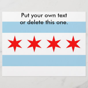 Prospectus 21,6 Cm X 24,94 Cm Flyer with Flag of Chicago, U.S.A.