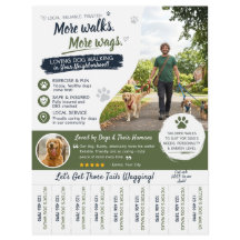 Flyers pour entreprise de promeneurs de chiens et 