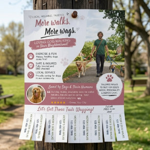 Prospectus 21,6 Cm X 24,94 Cm Flyers pour entreprise de promeneurs de chiens et