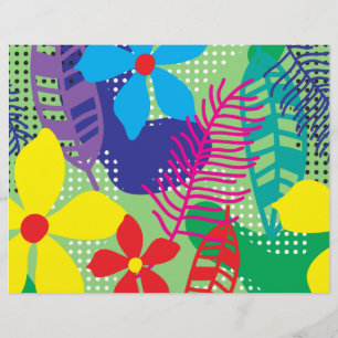 Prospectus 21,6 Cm X 24,94 Cm Fond de fleurs colorées