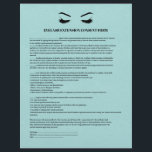 Prospectus 21,6 Cm X 24,94 Cm FORMULAIRE DE CONSENTEMENT D'EXTENSION EN Cuir AQU<br><div class="desc">Les formulaires de consentement Eyelash Extensions sont parfaits pour votre entreprise Lash Extension. Cette conception moderne et sophistiquée de formulaire de consentement comprend une illustration glamour et minimaliste des cils d'une femme un titre et un bloc où vous pouvez insérer tous vos détails de consentement éclairé sur un luxe contre...</div>