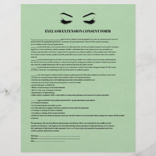 PROSPECTUS 21,6 CM X 24,94 CM FORMULAIRE DE CONSENTEMENT D'EXTENSION EYELASH EN 