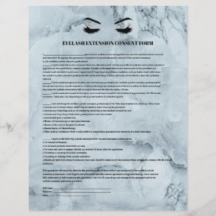 Prospectus 21,6 Cm X 24,94 Cm FORMULAIRE DE CONSENTEMENT D'EXTENSION EYELASH mar