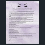 Prospectus 21,6 Cm X 24,94 Cm FORMULAIRE DE CONSENTEMENT D'EXTENSION Lilac EYELA<br><div class="desc">Les formulaires de consentement Eyelash Extensions sont parfaits pour votre entreprise Lash Extension. Cette conception moderne et sophistiquée de formulaire de consentement comprend une illustration glamour et minimaliste des cils d'une femme un titre et un bloc où vous pouvez insérer tous vos détails de consentement éclairé sur un arrière -...</div>