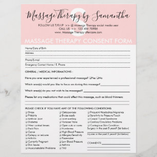 Prospectus 21,6 Cm X 24,94 Cm Formulaire de consentement et budget pour la théra