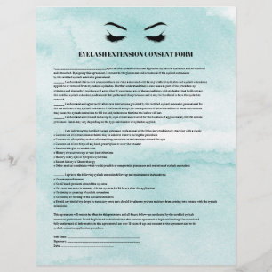 PROSPECTUS 21,6 CM X 24,94 CM FORMULAIRE DE CONSENTEMENT POUR EXTENSIONS DE CILS