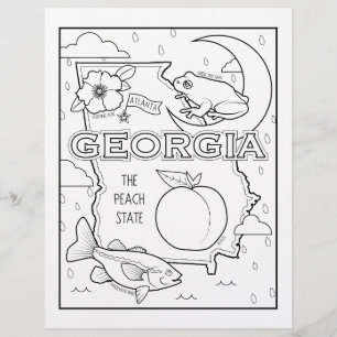 Prospectus 21,6 Cm X 24,94 Cm georgia état forme et faits coloriage page