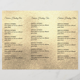 Prospectus 21,6 Cm X 24,94 Cm Gold Spa, Massage, Menu Coiffeur & Tarifs