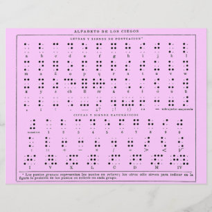 Prospectus 21,6 Cm X 24,94 Cm Grille alphabet braille