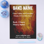 Prospectus 21,6 Cm X 24,94 Cm Grunge Guitare Flyer (Simple)