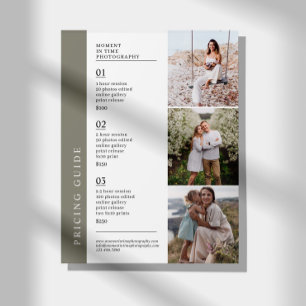Prospectus 21,6 Cm X 24,94 Cm Guide de tarification de la photographie de famill