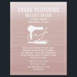 Prospectus 21,6 Cm X 24,94 Cm Hair Salon Grand Reopening Blush Pink Ombre<br><div class="desc">Illustration of a blow dryer,  curling iron,  and bobby pins over a watercolor inspired blush pink ombre background.  Personalize the text.</div>