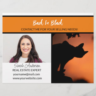 Prospectus 21,6 Cm X 24,94 Cm Halloween immobilier de retour en noir vendre des 