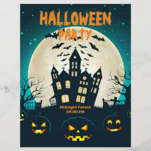 Prospectus 21,6 Cm X 24,94 Cm Halloween modifiable, soirée costumée Halloween