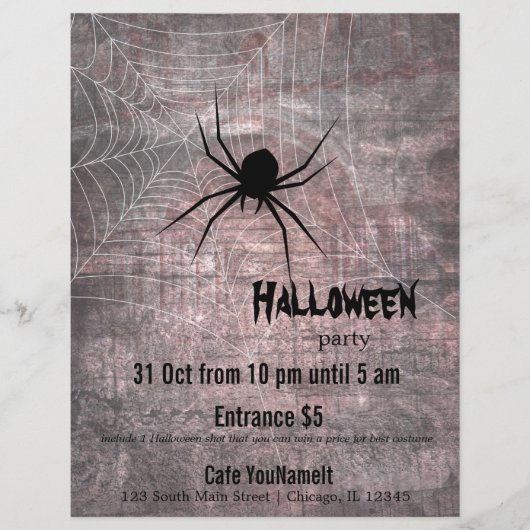 Prospectus 21,6 Cm X 24,94 Cm Halloween Spider Party (Devant)