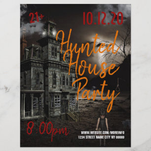 Prospectus 21,6 Cm X 24,94 Cm Haunted House Halloween fêter l'événement Flyer