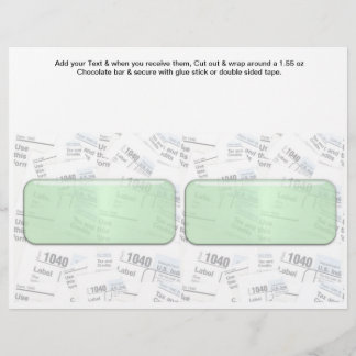 Prospectus 21,6 Cm X 24,94 Cm Heure de la taxe Comptabilité Candy Bar Wrapper pe
