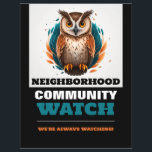 Prospectus 21,6 Cm X 24,94 Cm Hibou Design, alerte de la communauté de voisinage<br><div class="desc">Owl Design,  Neighborhood Community Watch Warning Flyer par The Carte de visite Store.</div>