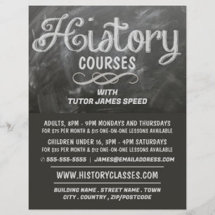 Prospectus 21,6 Cm X 24,94 Cm Histoire Blackboard, Histoire Cours Publicité