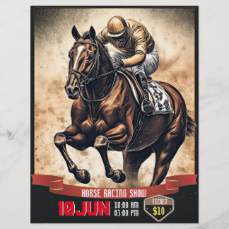 Prospectus 21,6 Cm X 24,94 Cm Horse Racing Show Flyer v.1